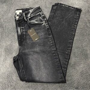 Forever 21 Washed Black Curvy Straight Jeans